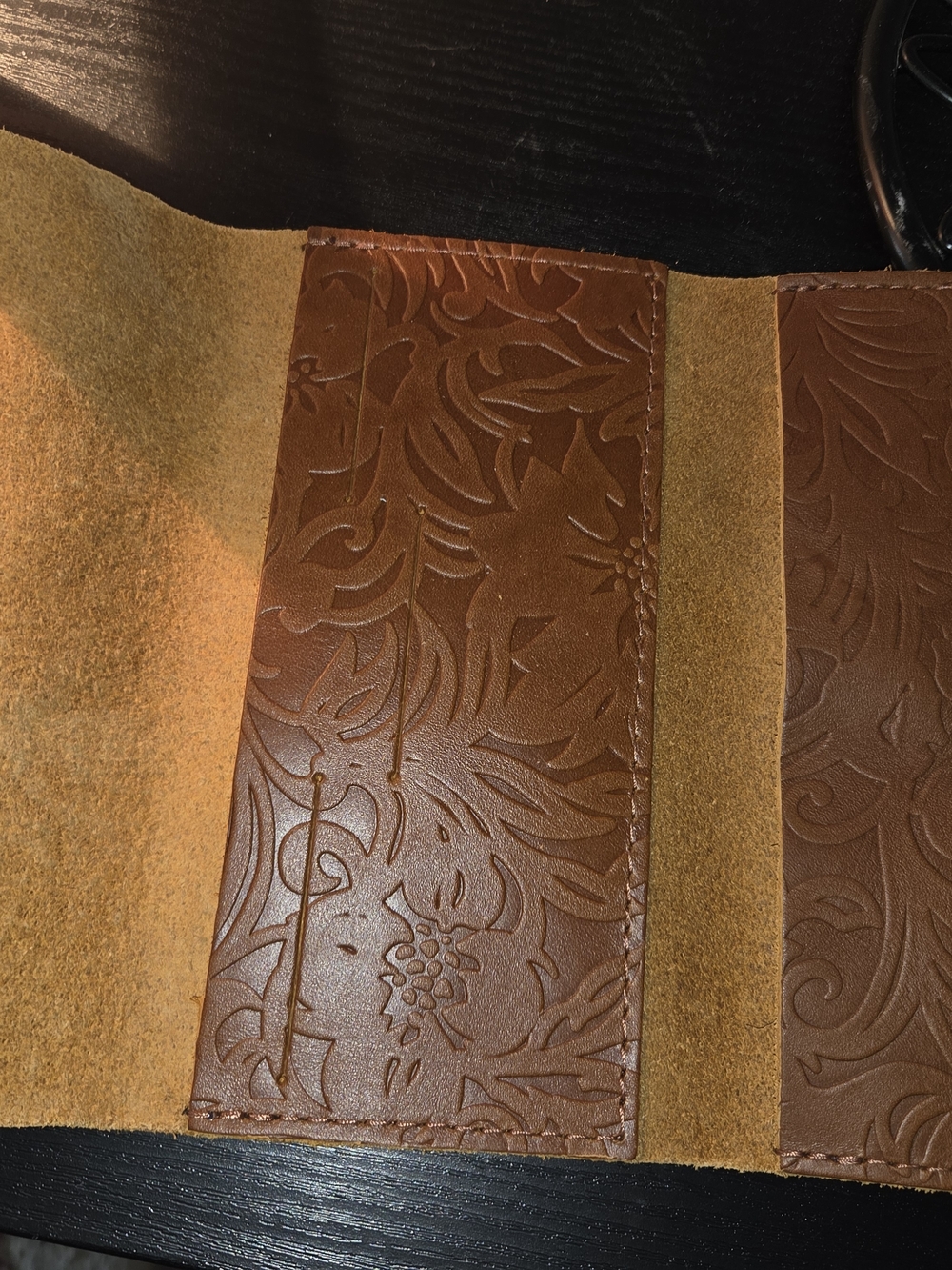 Portland Leather Embossed Long Wallet - Brown - Picture 4 of 4